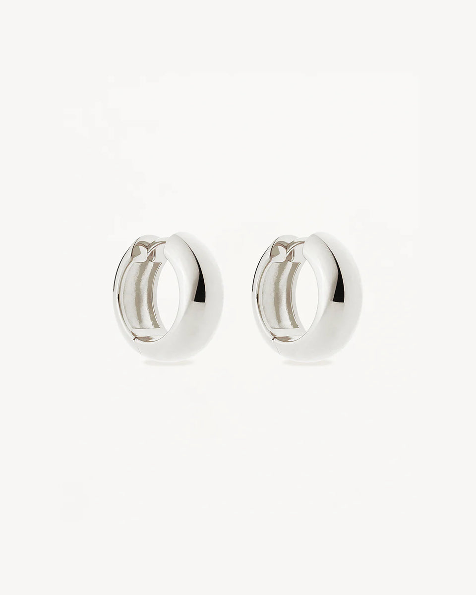 By Charlotte, Bold Small Hoops Silver Woven Esperance
